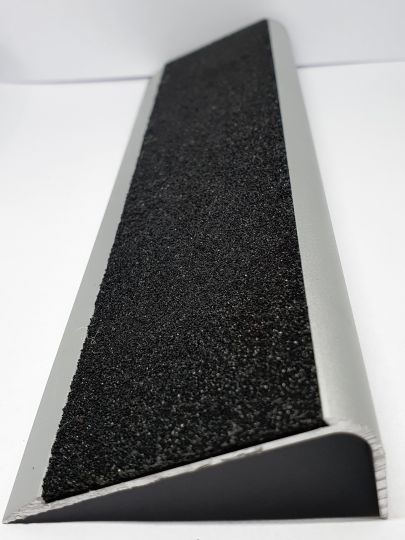 Aluminium Stair Nosing - Carborundum Solid - SAFETY YELLOW OR BLACK - 1m & 1.5m lengths