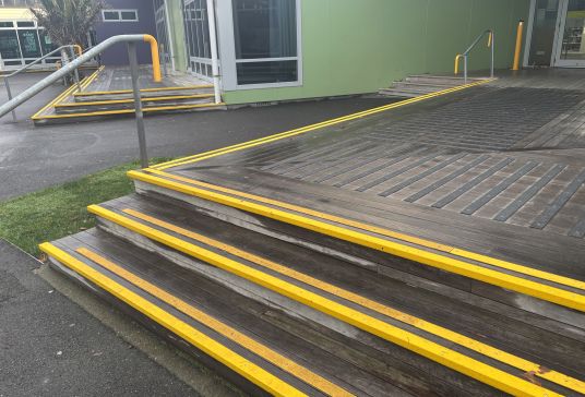 JUNE 2025 -Nosings and deck treads fitted to school for visibility and anti slip