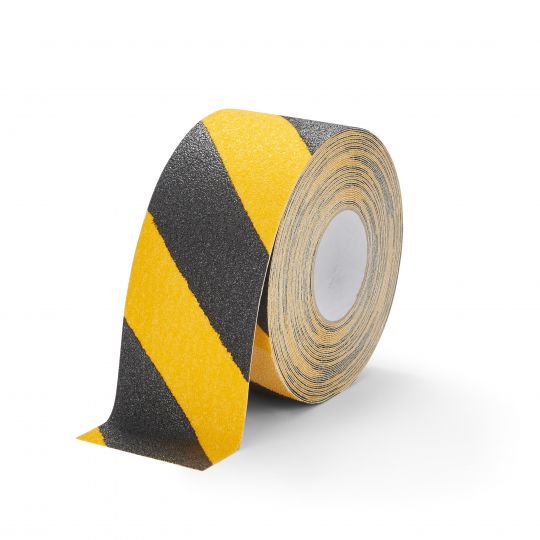 Grip tape in black/yellow hazard 100mm width